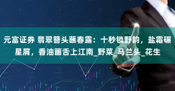 元富证券 翡翠簪头蘸春露：十秒锁野韵，盐霜碾星屑，香油画舌上江南_野菜_马兰头_花生