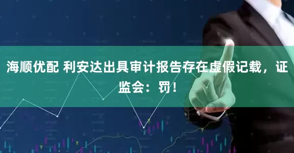 海顺优配 利安达出具审计报告存在虚假记载，证监会：罚！